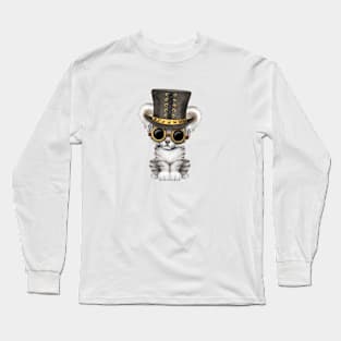 Cute Steampunk White Tiger Long Sleeve T-Shirt
